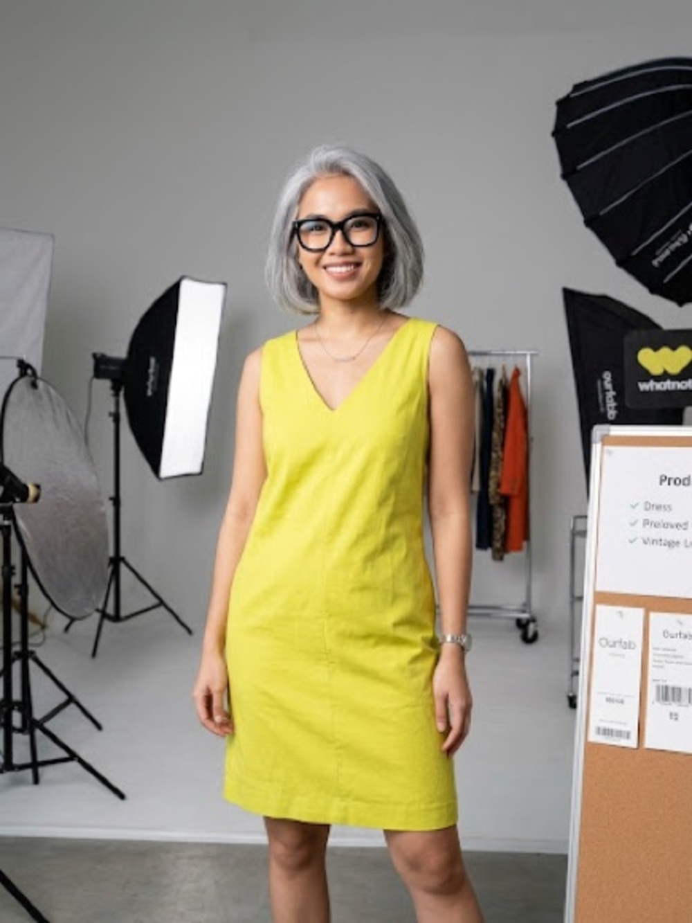 V-Neck Sleeveless Mini Dress in Bright Yellow